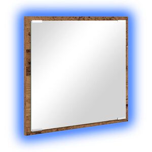 vidaXL Zrkadlo do k&uacute;peľne s LED Star&eacute; drevo 40 x 37 x 8.5 cm