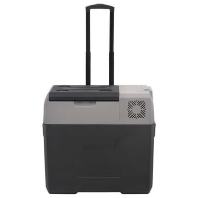 vidaXL Chladiaci box s kolieskom a rukoväťou čierno-sivý 40 l PP