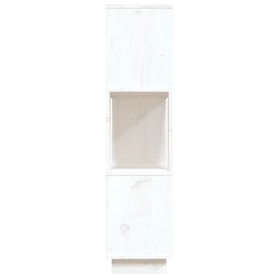 vidaXL Knižnica/deliaca stena biela 80x25x101 cm masívna borovica