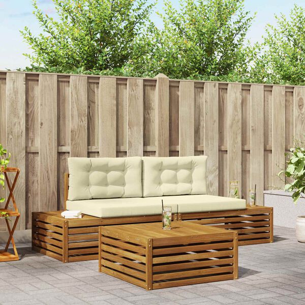 vidaXL Z&aacute;hradn&aacute; s&uacute;prava gaučov s vank&uacute;&scaron;om 3 Kus Pr&iacute;rodn&aacute; a kr&eacute;mov&aacute;