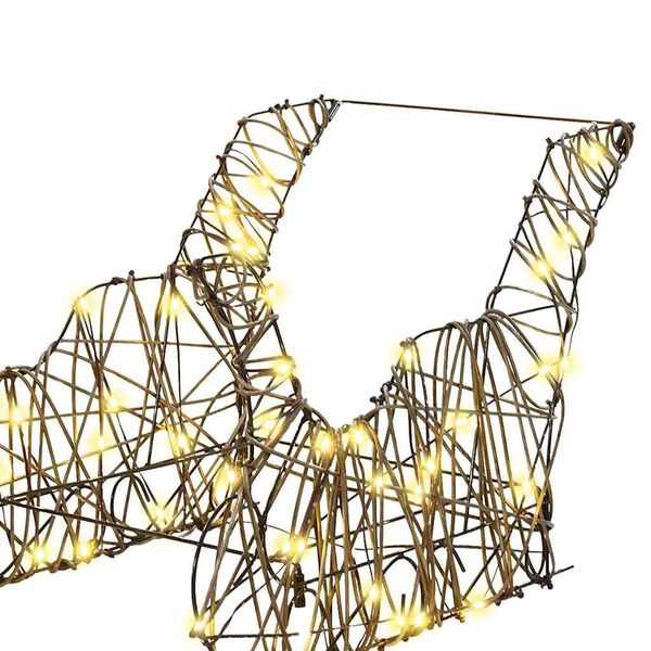 vidaXL Sob s sane s 160 LED-i Teplá biela 52.5 x 28 x 32.5 cm Ratan