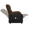 vidaXL Zdvíhacie masážne kreslo tmavohnedé látkové