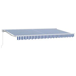 vidaXL R&aacute;m mark&iacute;zy Modr&aacute; a biela 350 x 200 cm Polyester s PU povrchom