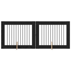 vidaXL Br&aacute;na pre psov so stojanmi 2 pcs Čierny dub 100 x 80 cm