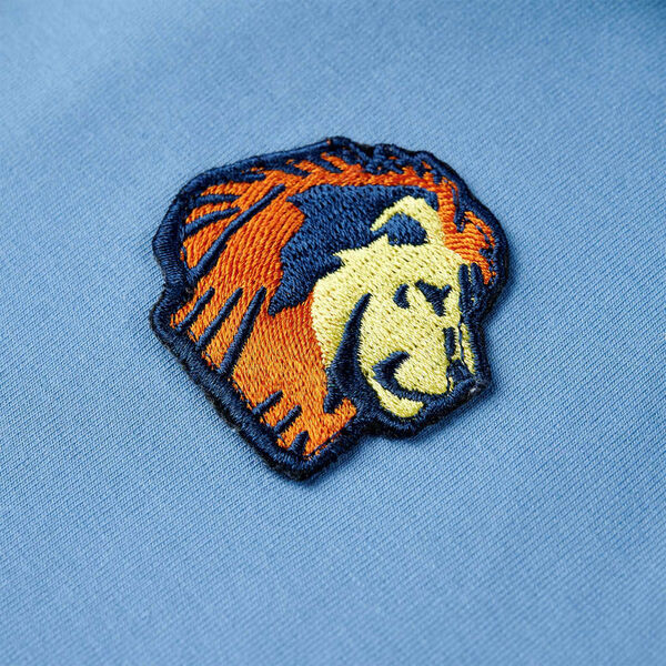 Detská mikina s kapucňou a zipsom modrá a jemný odtieň žltej 92