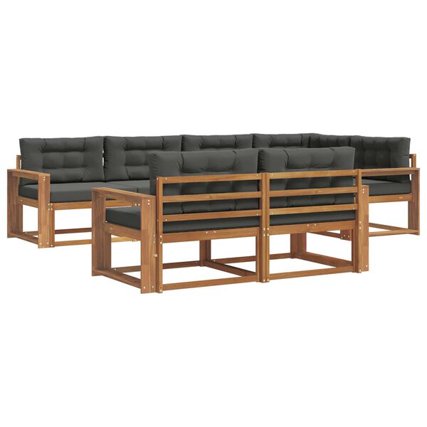 vidaXL Z&aacute;hradn&aacute; s&uacute;prava gaučov s vank&uacute;&scaron;om 7 pcs Pr&iacute;rodn&aacute; a antracitov&aacute;