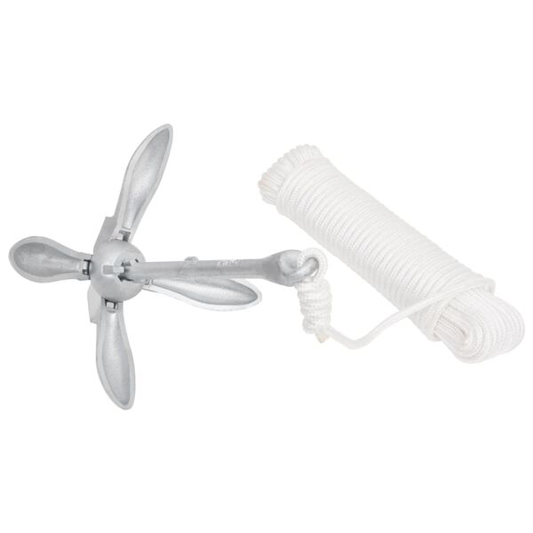 vidaXL Skladacia kotva s lanom 4 kg žiarovo pozinkovan&aacute; liatina