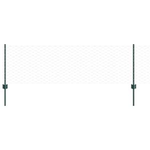 vidaXL Hexagon&aacute;lny plot s stĺpom 25 x 0,6 m PVC potiahnut&aacute; oceľ Zelen&aacute;