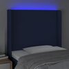 vidaXL Čelo postele s LED modr&eacute; 83x16x118/128 cm l&aacute;tka
