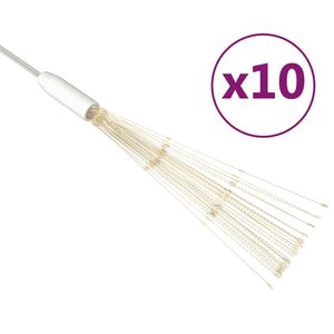 vidaXL Vonkaj&scaron;ie vianočn&eacute; prskavky 10 ks, tepl&aacute; biela 20 cm, 1400 LED