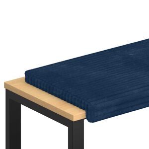 vidaXL Vank&uacute;&scaron; na lavičku Pl plush kord N&aacute;morn&iacute;cka modr&aacute; Hĺbka 35 cm