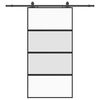 vidaXL Posuvn&eacute; dvere s kovan&iacute;m čierne 102,5x205 cm tvrden&eacute; sklo