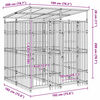 vidaXL Vonkaj&scaron;&iacute; koterec pre psov so strechou oceľ 3,69 m&sup2;