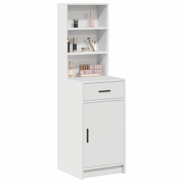 vidaXL Highboard so z&aacute;suvkou Biela 40 x 40,5 x 135 cm Kompozitn&eacute; drevo