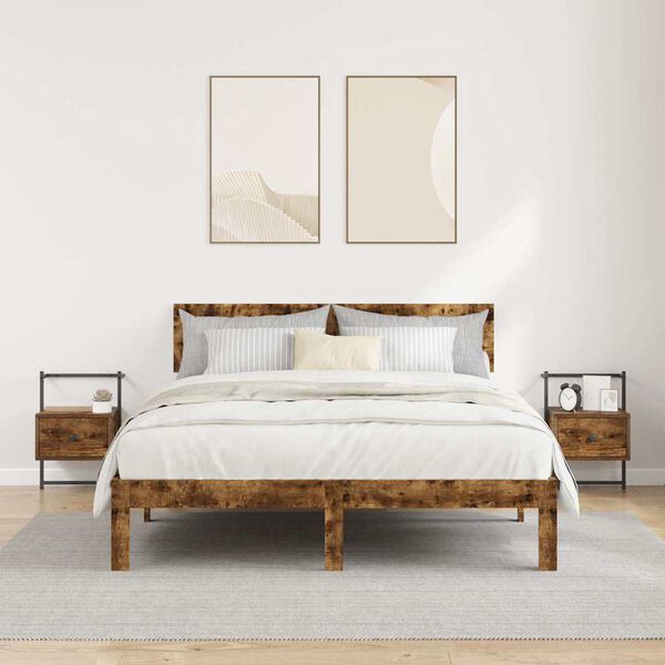 vidaXL Nočn&eacute; skrinky n&aacute;stenn&eacute; 2 ks dymov&yacute; dub 35x30x51cm kompoz. drevo