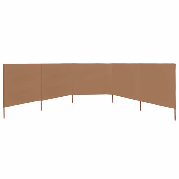 vidaXL 5-panelová zábrana proti vetru látková 600x120 cm sivo-hnedá