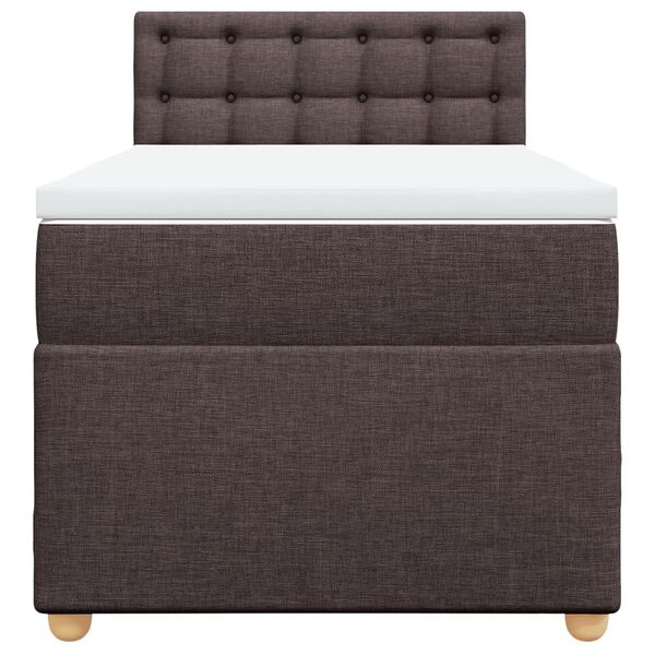 vidaXL Boxspring posteľ s matracom tmavohned&aacute; 100x200 cm l&aacute;tka