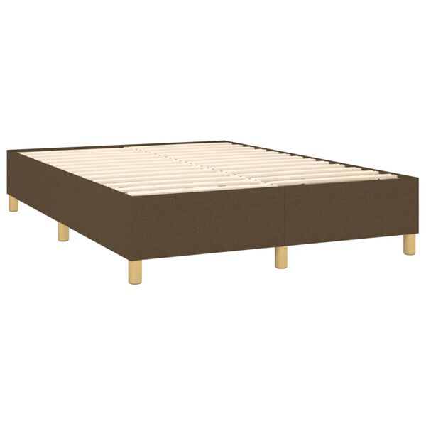 vidaXL Boxspring posteľ s matracom tmavohned&aacute; 140x200 cm l&aacute;tka