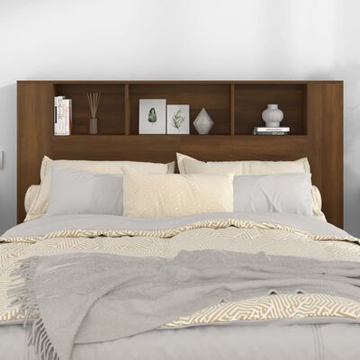 vidaXL Čelo postele so skrinkou hnedý dub 160x18,5x104,5 cm