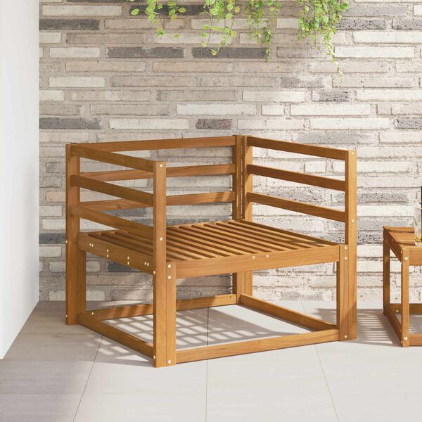 vidaXL Z&aacute;hradn&aacute; stredn&aacute; sedačka Pevn&eacute; ak&aacute;ciov&eacute; drevo Pr&iacute;rodn&aacute;