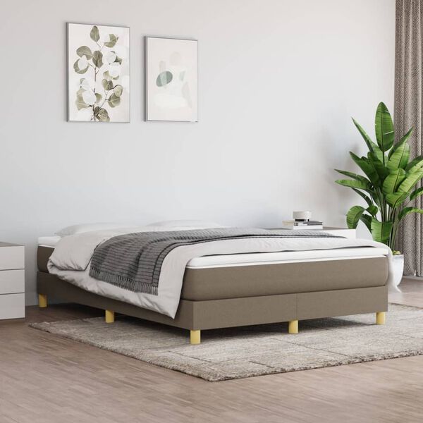 vidaXL Posteľn&yacute; r&aacute;m boxspring s matracom sivohned 140x200 cm l&aacute;tka