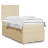 vidaXL Posteľn&yacute; r&aacute;m boxspring s matracom kr&eacute;mov&yacute; 90x190 cm l&aacute;tka