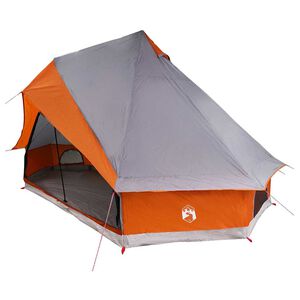 vidaXL Tipi stan 8-miestny &Scaron;ed&aacute; a oranžov&aacute; taft