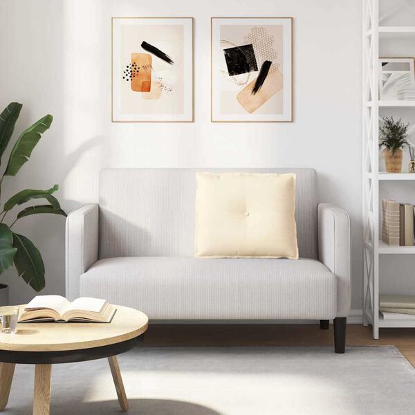 vidaXL Podu&scaron;ka na chrb&aacute;t Kr&eacute;mov&aacute; 60 x 50 cm Kord&uacute;rov&aacute; tkanina