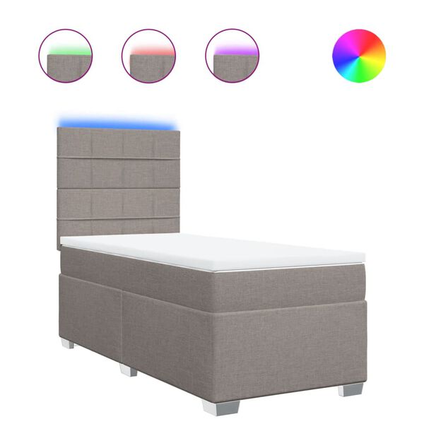 vidaXL Boxspring posteľ s matracom sivohnedý 100x200 cm látka