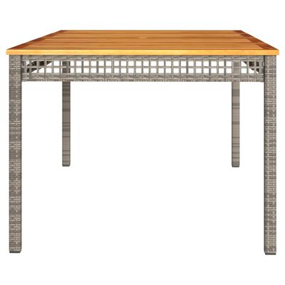 vidaXL Záhradný stôl sivý 180x90x75 cm polyratan akáciové drevo