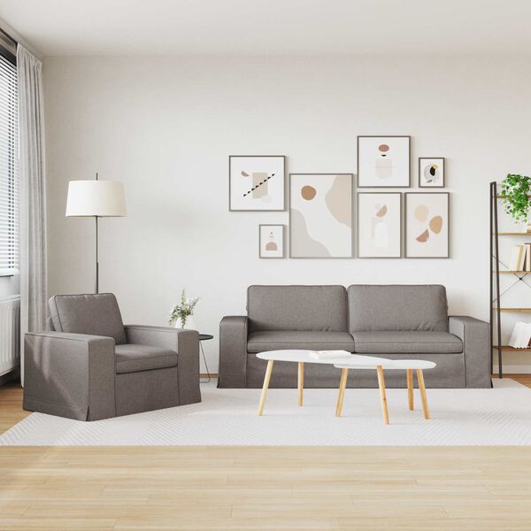 vidaXL Pohovka 2 pcs Sivohned&aacute; 182 x 80 x 82 cm l&aacute;tka