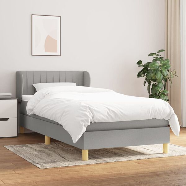 vidaXL Boxspring posteľ s matracom bledosiv&yacute; 100x200 cm l&aacute;tka
