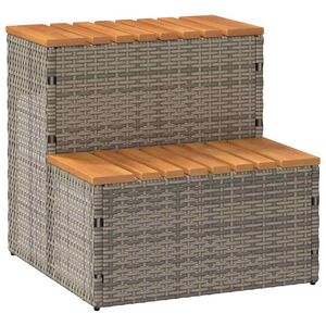 VidaXL v&iacute;rivka Step siv&yacute; 50x50x50,5 cm polyratan a mas&iacute;vna ak&aacute;cia