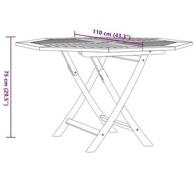 vidaXL Skladací záhradný stôl 120x120x75 cm tíkový masív