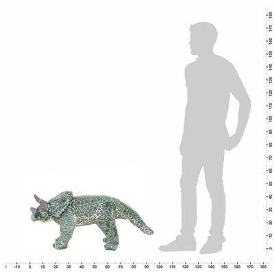 vidaXL Stojaci plyšový hračkársky dinosaurus triceratops, zelený XXL