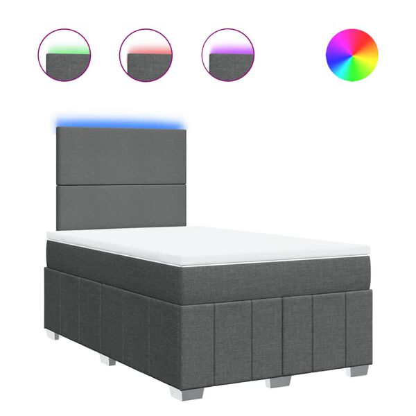 vidaXL Boxspring posteľ s matracom tmavosiv&yacute; 120x200 cm l&aacute;tka