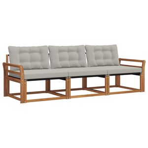 vidaXL Z&aacute;hradn&aacute; s&uacute;prava gaučov s vank&uacute;&scaron;om 3 pcs Pr&iacute;rodn&aacute; a svetlosiv&aacute;