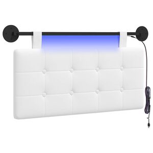 vidaXL Z&aacute;vesn&eacute; čelo postele S LED svetlom Biela L&aacute;tka
