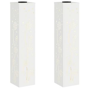 vidaXL Sol&aacute;rne LED svetlo na chodn&iacute;k 2 ks Tepl&aacute; biela 18 x 18 x 80 cm