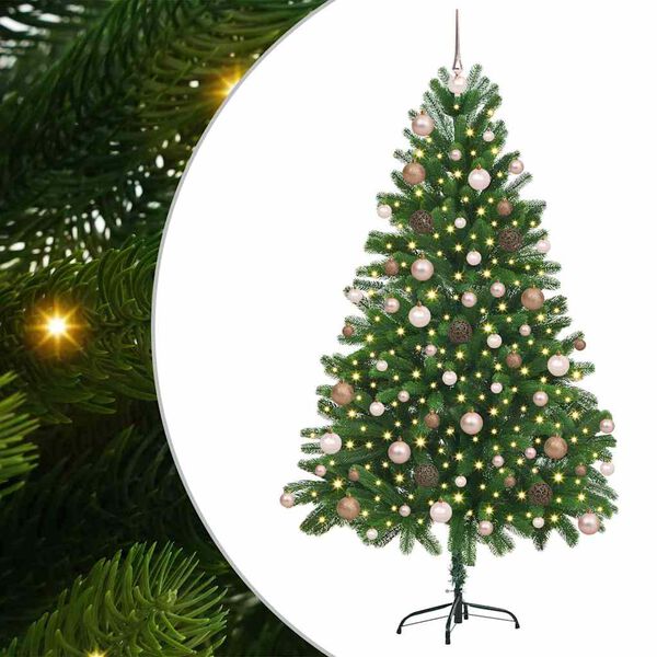 vidaXL Vianočn&yacute; stromček s 300 LED-i so stojanom Zelen&aacute; 180 cm PE