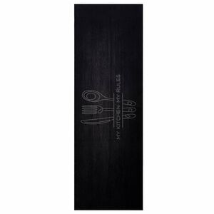 vidaXL Kuchynsk&yacute; koberec Čierna 180 x 60 cm 100% polyamid Prateľn&eacute;
