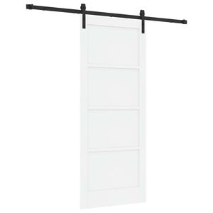 vidaXL Posuvn&eacute; dvere Biela a čierna 83 x 202 cm Borovicov&yacute; mas&iacute;v