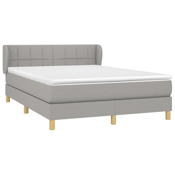 vidaXL Boxspring posteľ s matracom bledosiv&yacute; 140x190 cm l&aacute;tka
