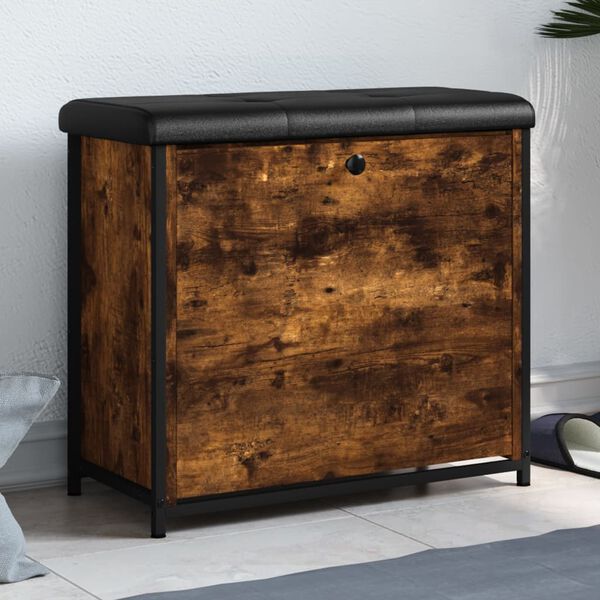 vidaXL Lavička na topánky s vyklápacou zásuvkou dymový dub 62x32x56 cm