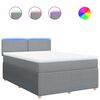 vidaXL Boxspring posteľ s matracom svetlosiv&aacute; 100x200 cm l&aacute;tka