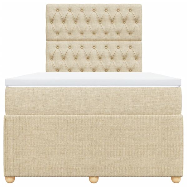 vidaXL Boxspring posteľ s matracom kr&eacute;mov&yacute; 120x200 cm l&aacute;tka