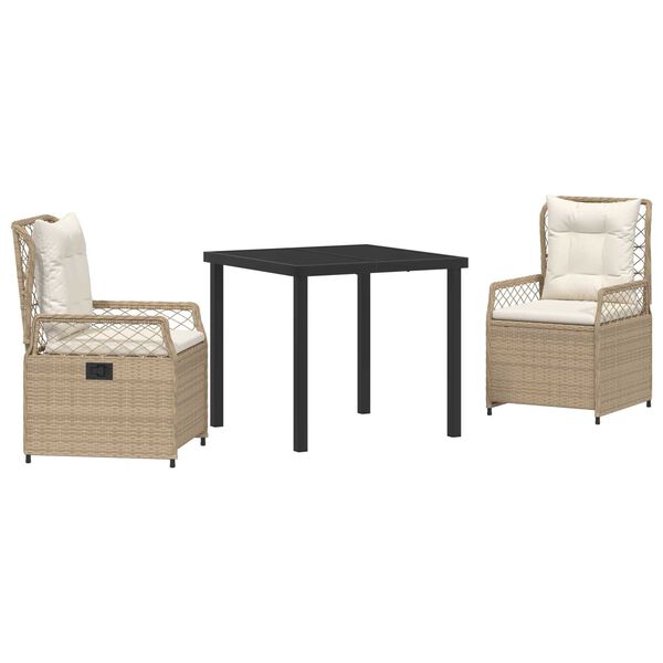 vidaXL Z&aacute;hradn&yacute; jed&aacute;lensk&yacute; set 3 pcs Bežov&aacute; a smotanovo biela