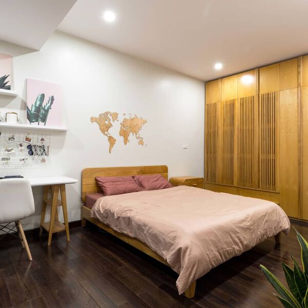 MiMi Innovations N&aacute;stenn&aacute; mapa sveta Exclusive, dubov&eacute; drevo 130x78 cm