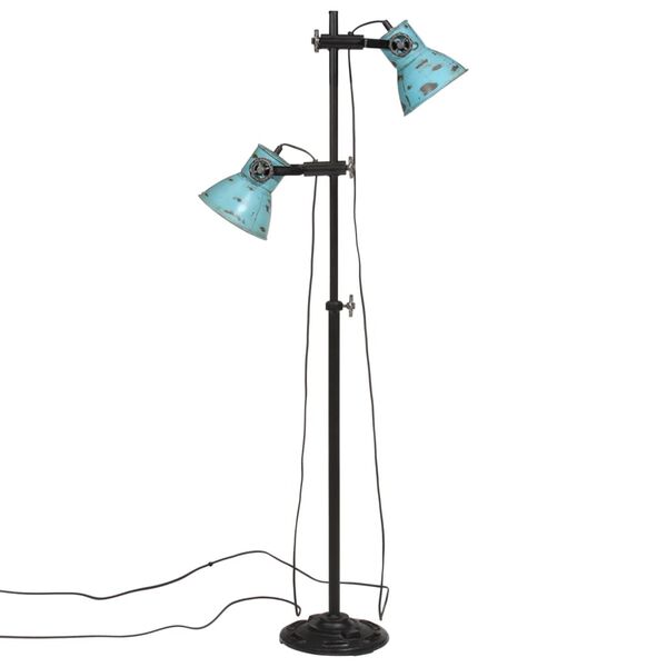 vidaXL Podlahov&aacute; lampa 25 W &scaron;muhovan&aacute; modr&aacute; 25x25x90/140 cm E27
