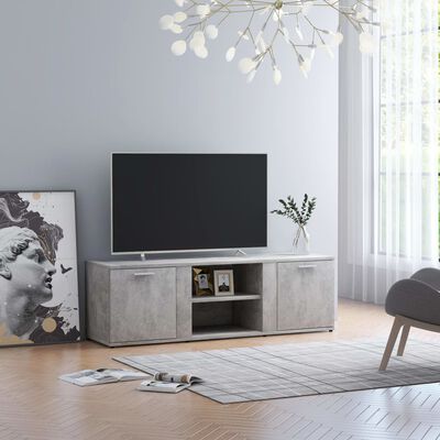 vidaXL TV skrinka, betónovo sivá 120x34x37 cm, drevotrieska